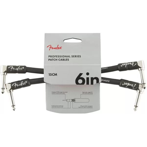 Fender Profesyonel L Uçlu 15cm 2li Paket Siyah Kablo