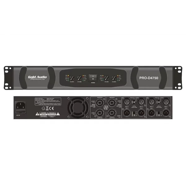 Gold Audio PRO-D4750 4x750W/4-ohm Power Amplifier D-Class