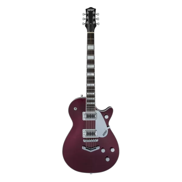 Gretsch G5220 Electromatic Jet Siyah Ceviz Klavye BroadTron Manyetikler V Stoptail Dark Cherry Metallic Elektro Gitar