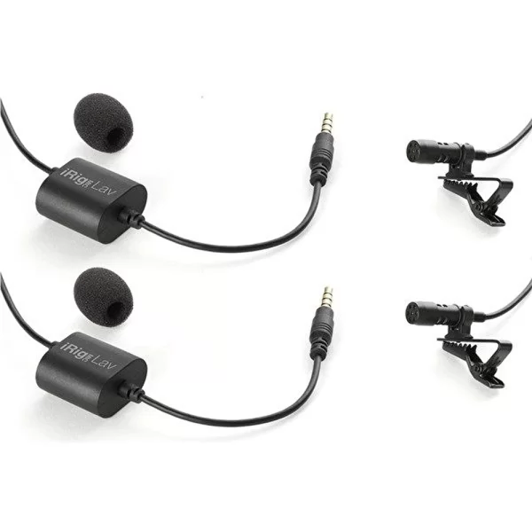 IK Multimedia iRig Mic Lav 2 Pack Lavalier / Lapel / Clip-On Mikrofon (iOS & Android). 2&#039;li Paket