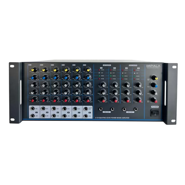 METEOR IMPALA 4300T USB Mixer-Amfi 4x300W/100V, 6 Mic/Line