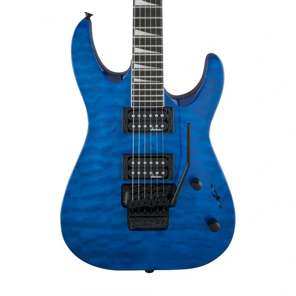 Jackson JS32Q Dinky Quilt Maple Arch Top Floyd Rose Amaranth Klavye Trans Blue Elektro Gitar
