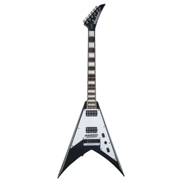 Jackson X Scott Ian King V KVXT Laurel Klavye Gloss Black with Mirror Pickguard Elektro Gitar
