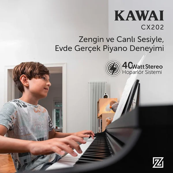 KAWAI CX202R Gül Ağacı Renk Dijital Piyano (Tabure& Kulaklık Hediyeli)