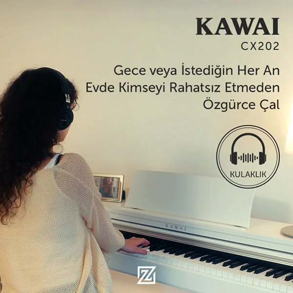 KAWAI CX202R Gül Ağacı Renk Dijital Piyano (Tabure& Kulaklık Hediyeli)