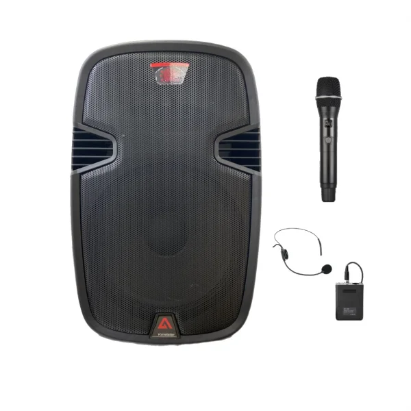 Klangmeister KP-10 10 Portatif Hoparlör, EL+KAFA Telsiz Mikrofon, USB/Bluetooth