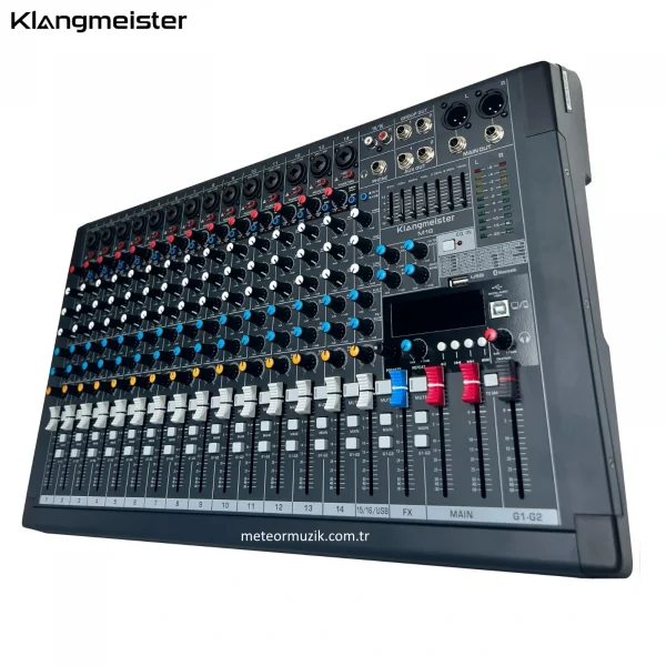 K.Meister M16 16 Kanal Ses Mikseri, BT/USB/REC