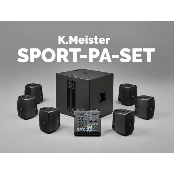 K.Meister SPORT-PA-SET Hazır Ses Sistemi Bundle, 6 Uydu + 1 Sub + Mixer , Bluetooth, USB