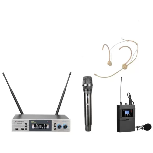 K.Meister UW 202 EYH Handheld + Headset Twin Wireless Microphone Set