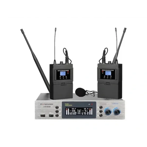 K.Meister UW-202YY Çift YAKA Kablosuz Mikrofon Seti, 2x380 Kanal | Anti-Feedback