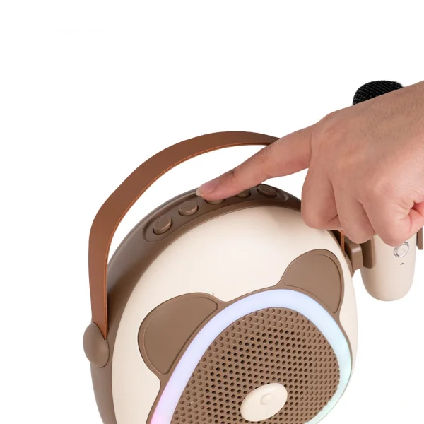 KOZMOS Karaoke Mikrofonlu Kahverengi Çocuk Hoparlörü