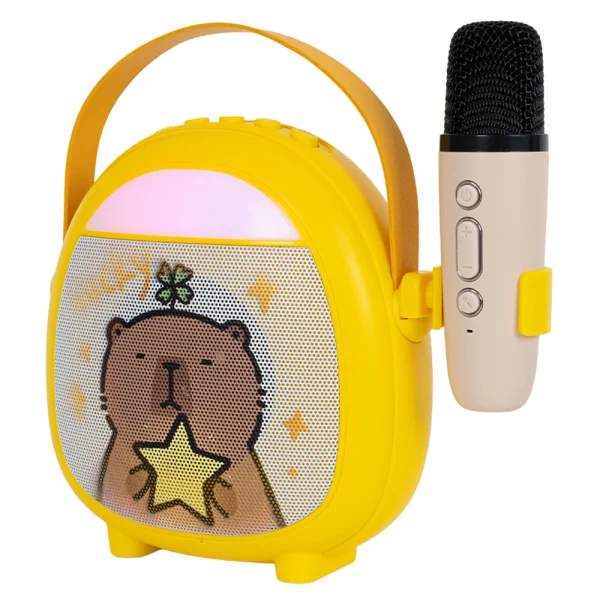 KOZMOS Karaoke Mikrofonlu Sarı Çocuk Hoparlörü