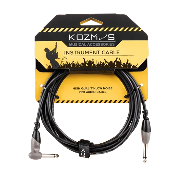 Kozmos KCL-156-3M Siyah/Gri 3mt Açılı Enstrüman Kablosu