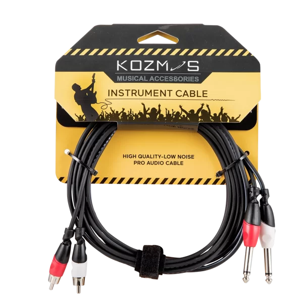 Kozmos KCL-158-3M 2 x Mono 6,35mm - 2 x RCA / 3M Kablo
