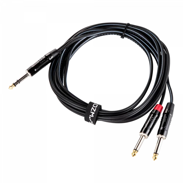Kozmos KCL-317-3M Stereo TRS 6,35 - 2 x Mono TRS 6,35MM 3mt Kablo