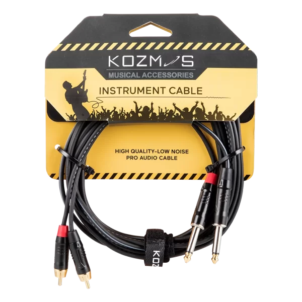 Kozmos KCL-329-3M 2 x 6,35mm Mono - 2 x RCA 3mt Kablo