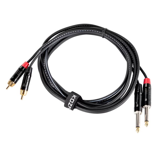 Kozmos KCL-329-3M 2 x 6,35mm Mono - 2 x RCA 3mt Kablo