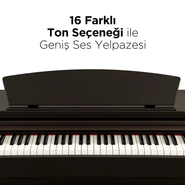KOZMOS KHP-165RW Gülağacı Dijital Piyano (Tabure & Kulaklık Hediyeli)