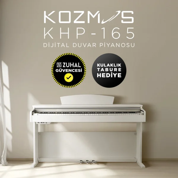 KOZMOS KHP-165WH Beyaz Dijital Piyano (Tabure& Kulaklık Hediyeli)
