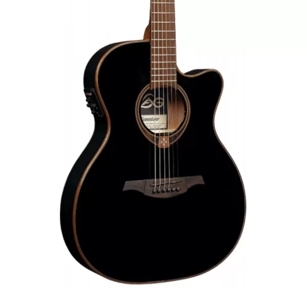 LAG T118ASCE-BLK Tramontane Auditorium Slim Cut Black Elektro Akustik Gitar