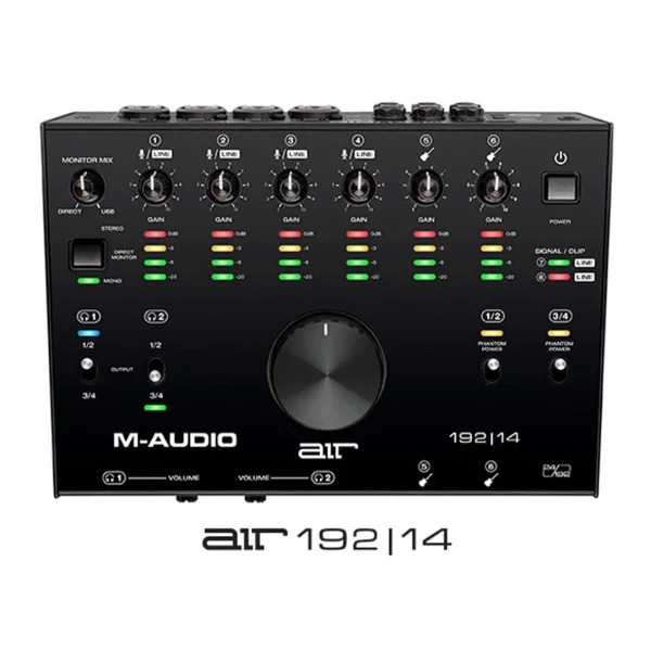 M-Audio AIR 192|14 8-giriş / 4-çıkış / 24-bit/192 kHz / +48 V mikrofon / MIDI/ enstrüman girişli yeni nesil ses kartı