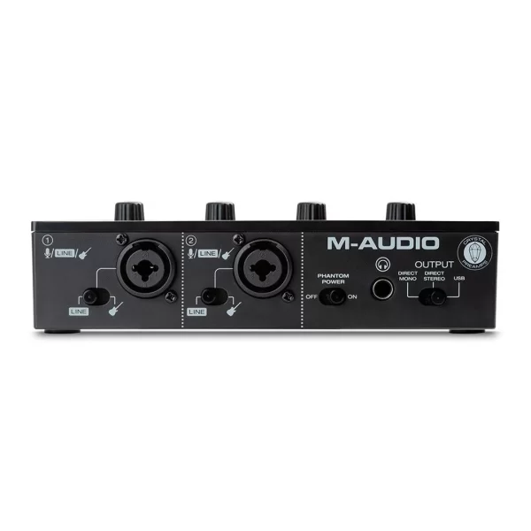 M-Audio M-Track Duo | 2 Kanal, 48 khz, 2 Mikrofon / Enstrüman / Line girişli ses kartı