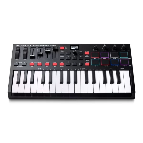 M-Audio Oxygen Pro Mini 32 tuş, Yarı-ağır mini-tuşe profesyonel USB/MIDI controller - Yeni nesil