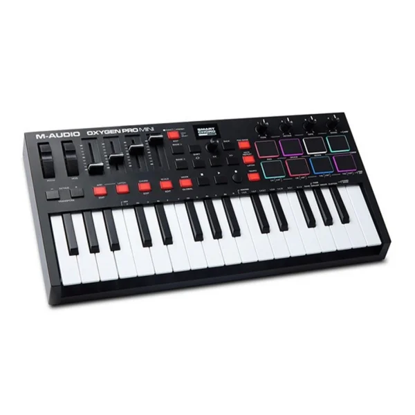 M-Audio Oxygen Pro Mini 32 tuş, Yarı-ağır mini-tuşe profesyonel USB/MIDI controller - Yeni nesil