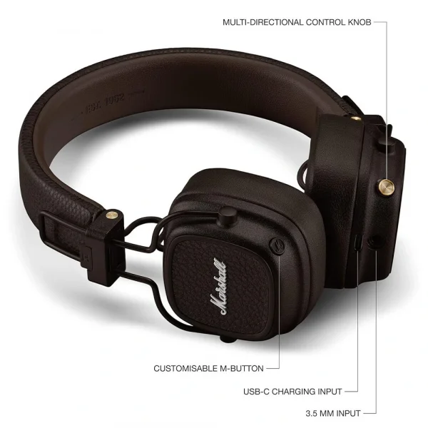 MARSHALL Major V Kahverengi Bluetooth Kulaklık