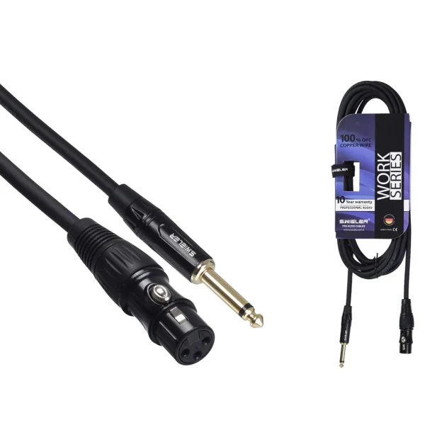WORK 44851 3-metre Hazır Enstrüman Kablo XLR Dişi to 6.3 mm mono TS