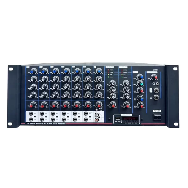 METEOR WORK-600T USB Mixer-Amfi, 2x300W/100V 4-ohm, 6 Mic/Line Reverb, Echo