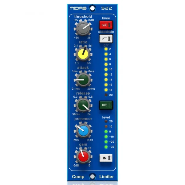 MIDAS COMPRESSOR LIMITER 522 V2 500 Serisi Compressor/Limiter Dinamik Presence Kontrol