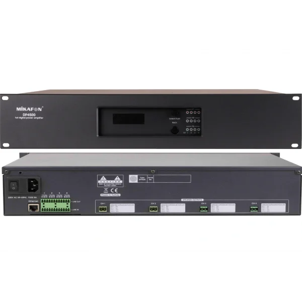Mikafon DP4500 Power Amfi 4x250W/100V | Yönetilebilir Network IP