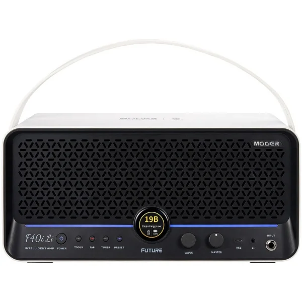 Mooer F40iLI/SWH Şarjlı 40W Stereo Akıllı Gitar Amfisi Snowfall White