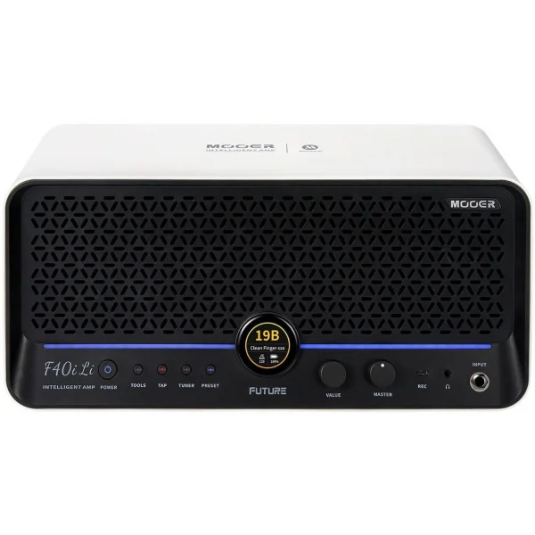 Mooer F40iLI/SWH Şarjlı 40W Stereo Akıllı Gitar Amfisi Snowfall White