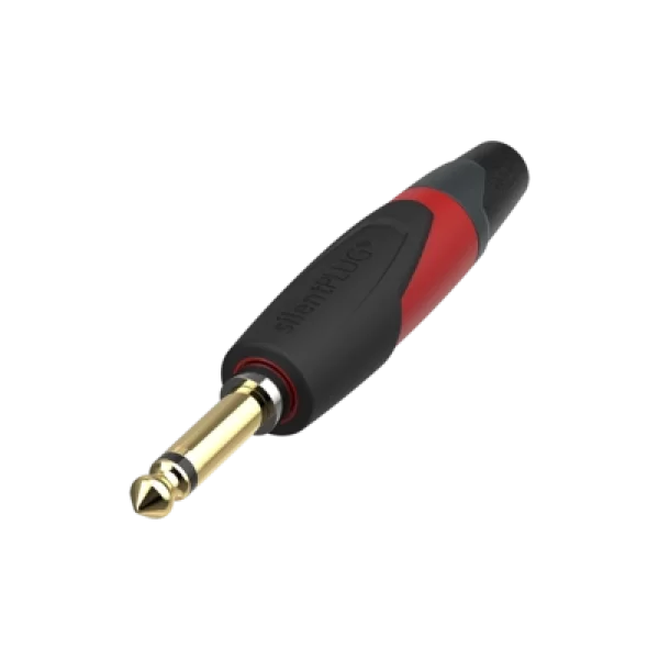 Neutrik NP2XX-SILENT Mono 6.3mm. Civi Jack, Kırmızı Renk, Gold Plated