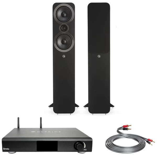 NuPrime Omnia A200 - Q Acoustics 3050i Black - QED XT40i 3M. Hi-Fi Müzik Sistemi
