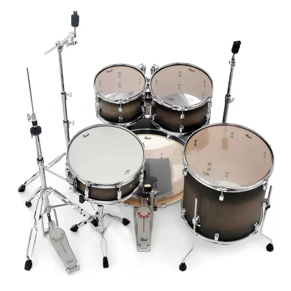 PEARL DMP905/C262 Decade Maple Satin Black Burst 5 Parça (20B/10T/12T/14F/14S) Aksamlı Akustik Davul Seti