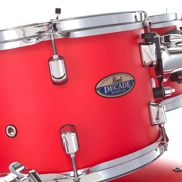 PEARL DMP905/C899 Decade Maple Matte Racing Red 5 Parça (20B/10T/12T/14F/14S) Aksamlı Akustik Davul Seti