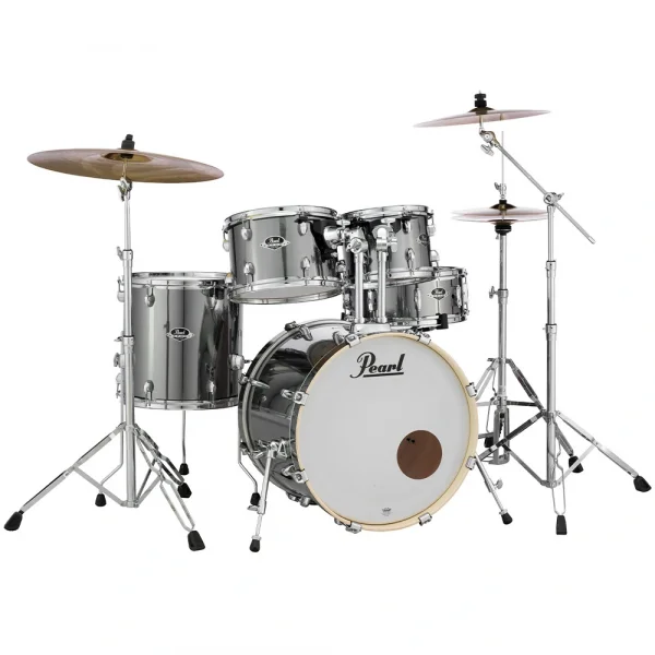 PEARL EXX705NBR/C21 Export EXX Smokey Chrome 5 Parça (20B/10T/12T/14F/14S) Aksamlı ve Zilli Akustik Davul Seti