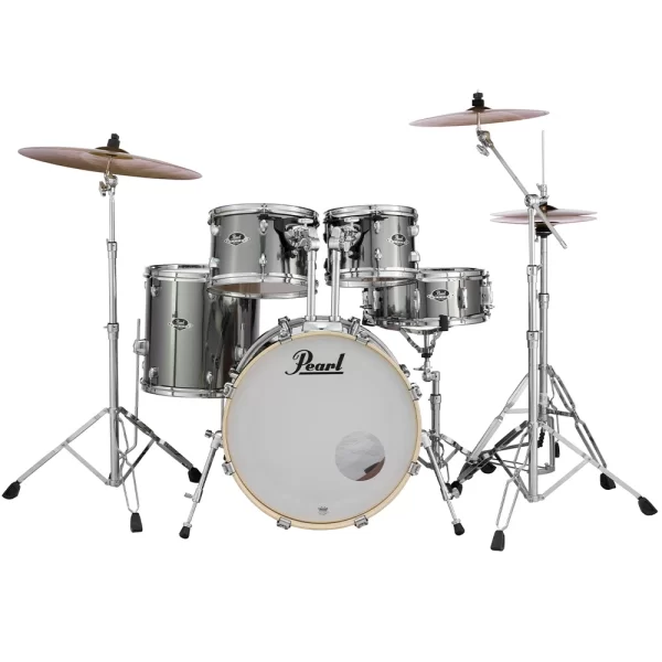 PEARL EXX705NBR/C21 Export EXX Smokey Chrome 5 Parça (20B/10T/12T/14F/14S) Aksamlı ve Zilli Akustik Davul Seti