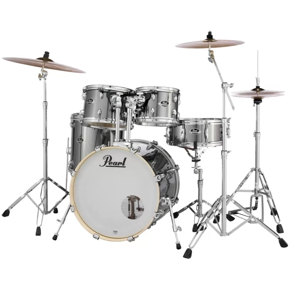 PEARL EXX705NBR/C21 Export EXX Smokey Chrome 5 Parça (20B/10T/12T/14F/14S) Aksamlı ve Zilli Akustik Davul Seti