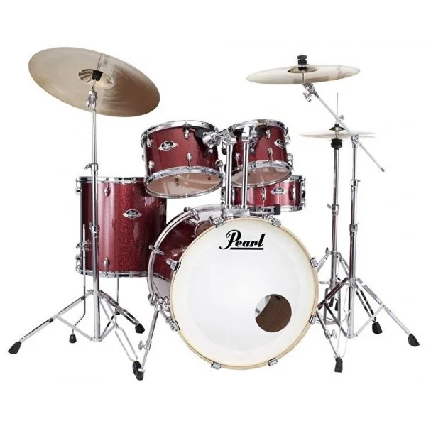 PEARL EXX705NBR/C704 - Export Black Cherry Glitter 5 Parça (20B/10T/12T/14F/14S) Aksamlı &amp; Zilli Akustik Davul Seti
