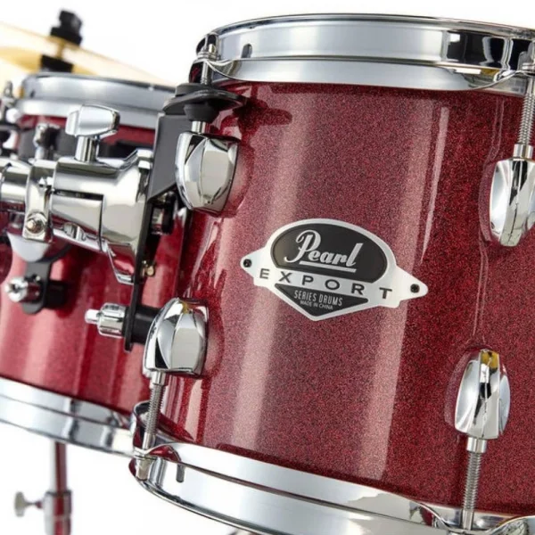 PEARL EXX705NBR/C704 - Export Black Cherry Glitter 5 Parça (20B/10T/12T/14F/14S) Aksamlı& Zilli Akustik Davul Seti