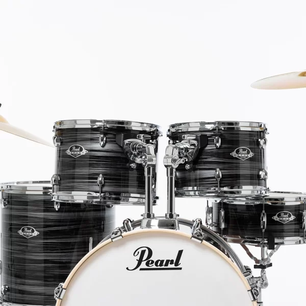 PEARL EXX725SBR/C778 Export EXX Graphite Silver Twist 5 Parça (22B/10T/12T/16F/14S) HWP-834 Aksam Setli ve Sabian SBR Zil Setli Akustik Davul Seti