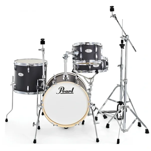 PEARL MT564/C-D752 Midtown Serisi Matte Black 4 Parça (16B/10T/13F/13S) Akustik Davul Seti