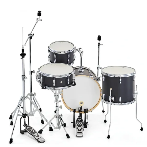 PEARL MT564/C-D752 Midtown Serisi Matte Black 4 Parça (16B/10T/13F/13S) Akustik Davul Seti
