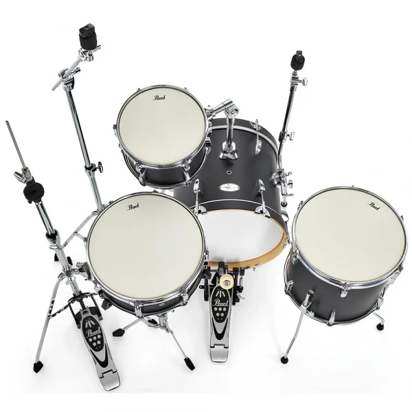 PEARL MT564/C-D752 Midtown Serisi Matte Black 4 Parça (16B/10T/13F/13S) Akustik Davul Seti