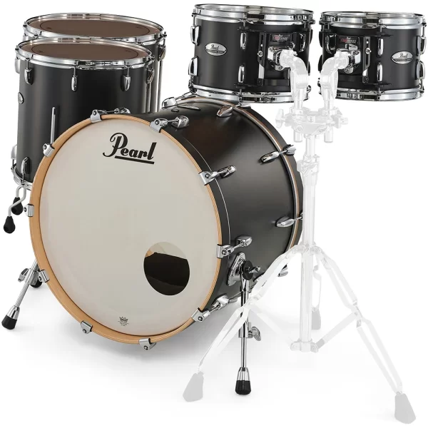 PEARL PMX925XSP/C339 Professional Matte Caviar Black 5 Parça (22B/10T/12T/14F/16F) Akustik Davul Seti