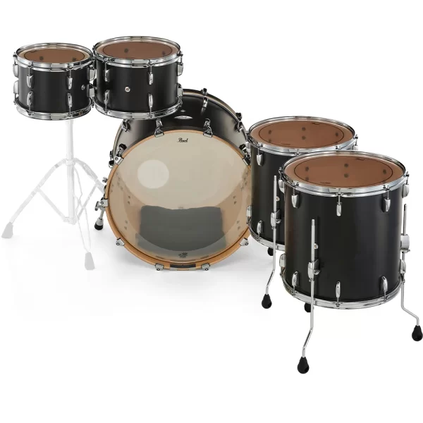 PEARL PMX925XSP/C339 Professional Matte Caviar Black 5 Parça (22B/10T/12T/14F/16F) Akustik Davul Seti
